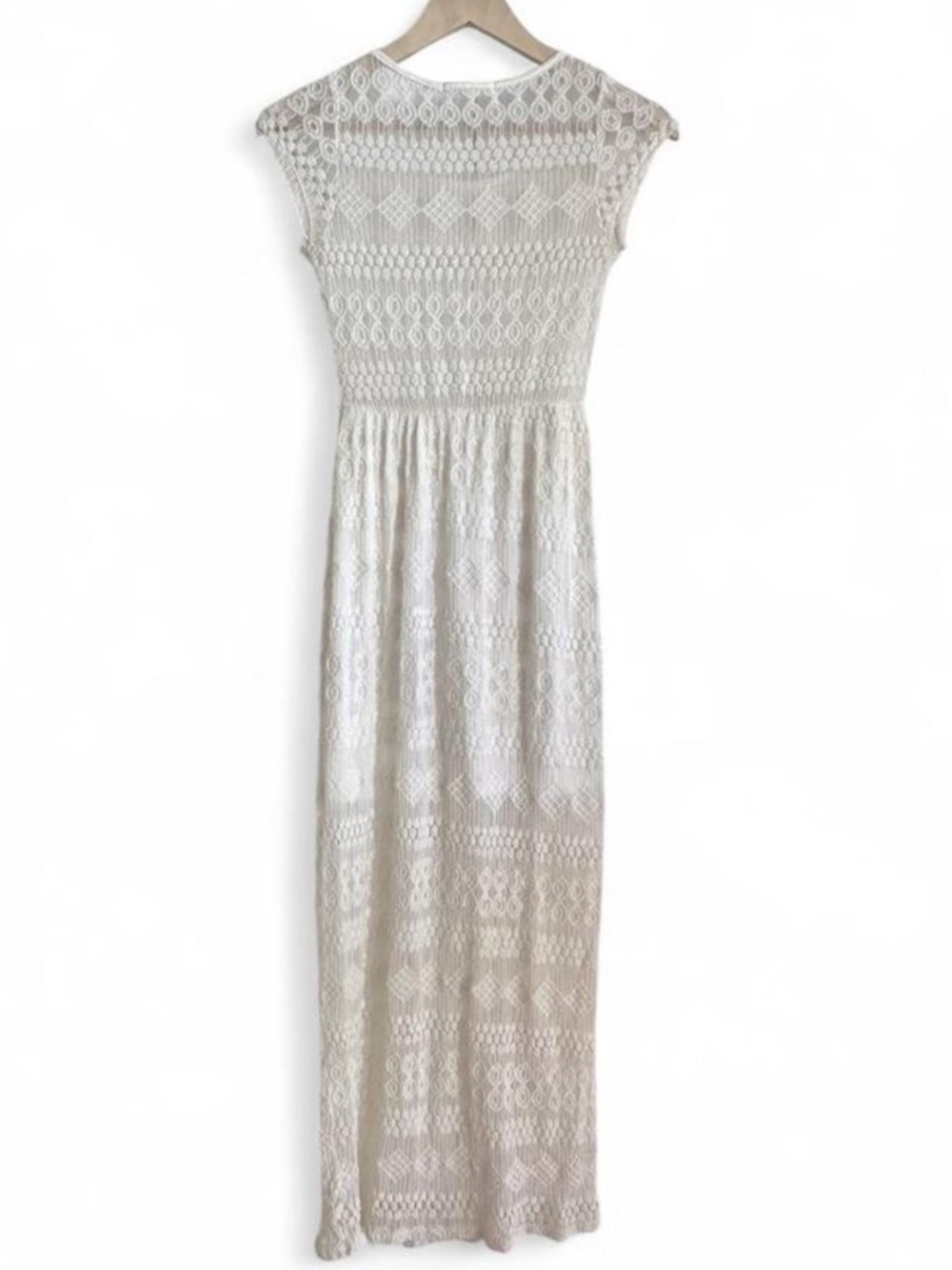 Forever 21 White Lace Midi Dress Boho Romantic Coastal Cottagecore Small - Picture 3 of 5